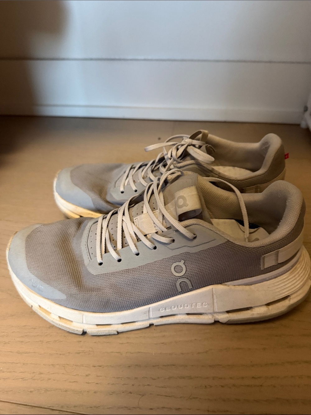 On Running Women’s Athletic Sneakers in Light Gray and White